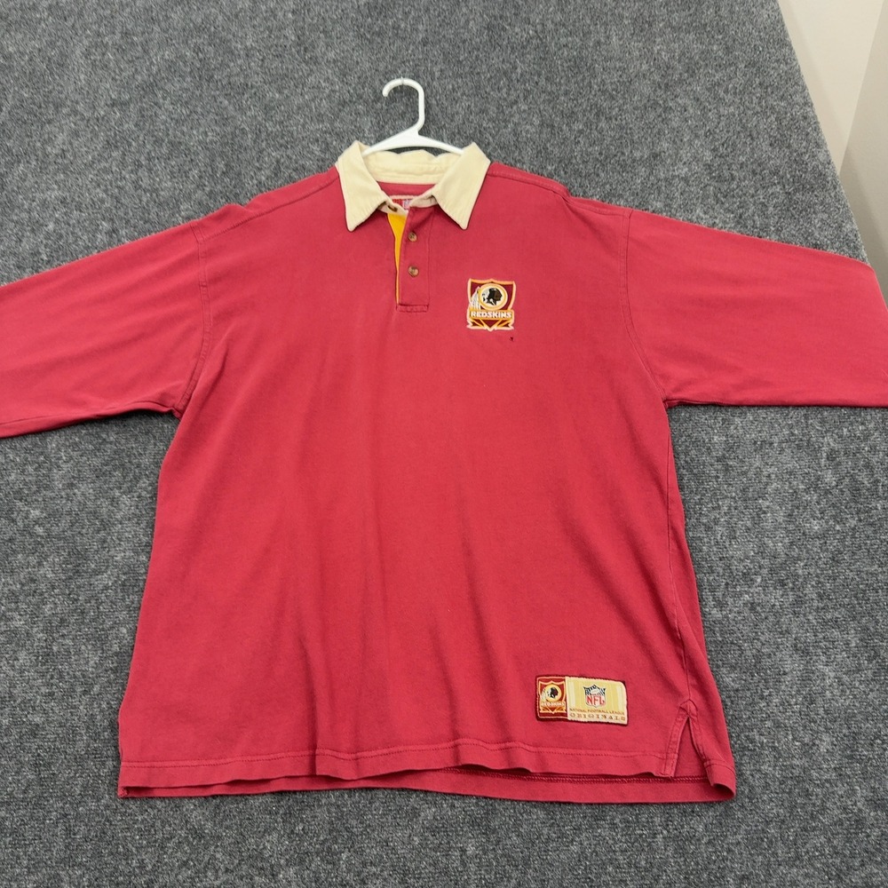 Vintage Washington Redskins NFL Originals Rugby Shirt Men XL Red‎ Long Sleeve
